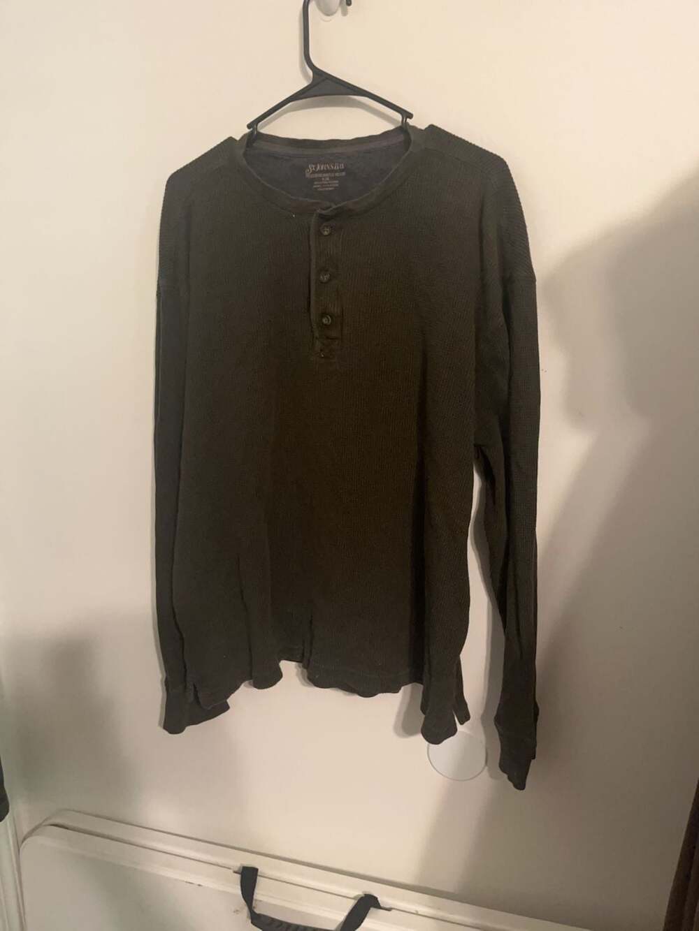 St. John's Bay Fieldstone Waffle Henley Shirt XL